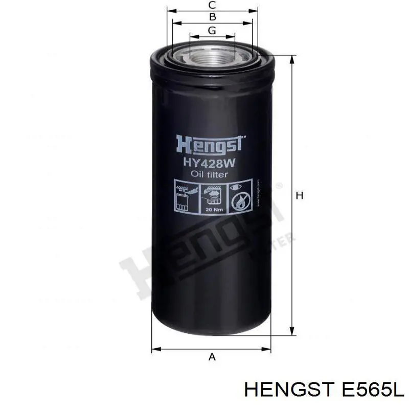 Повітряний фільтр E565L Hengst