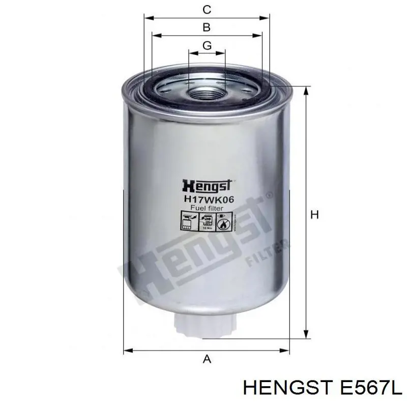 Елемент повітряного фільтра Hengst E567L ціна, від 33.98 USD