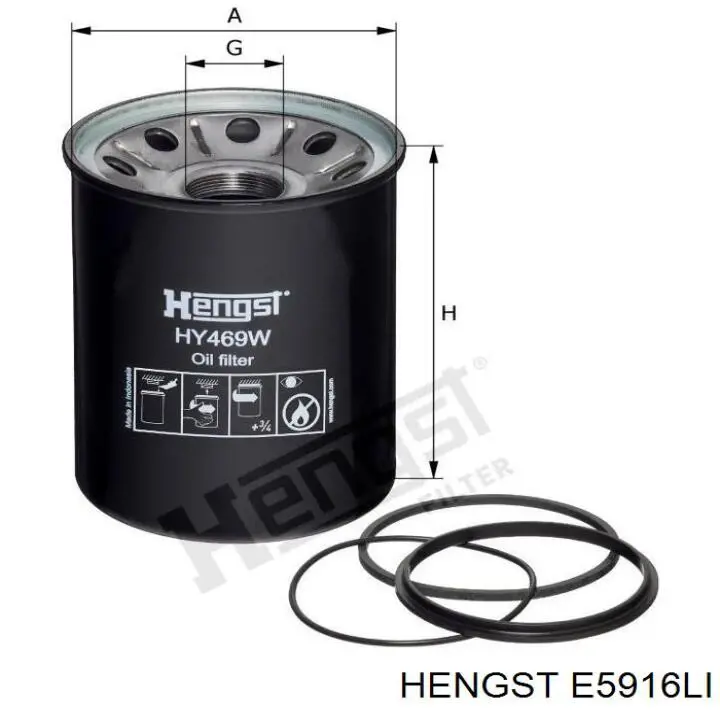 Повітряний фільтр салону Hengst E5916LI
