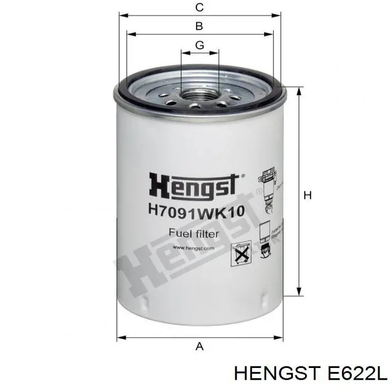 Фільтр повітряний обігрівача Hengst E622L ціна, від 21.58 USD
