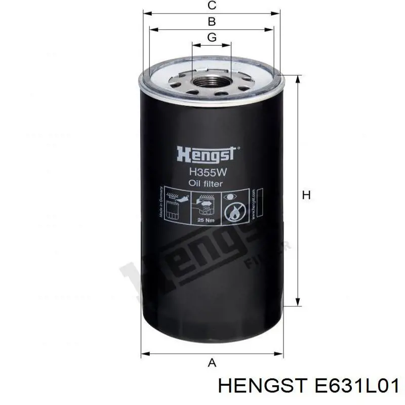 Повітряний фільтр E631L01 Hengst