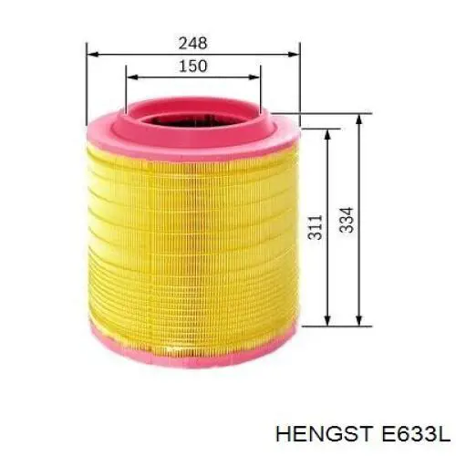 Повітряний фільтр E633L Hengst