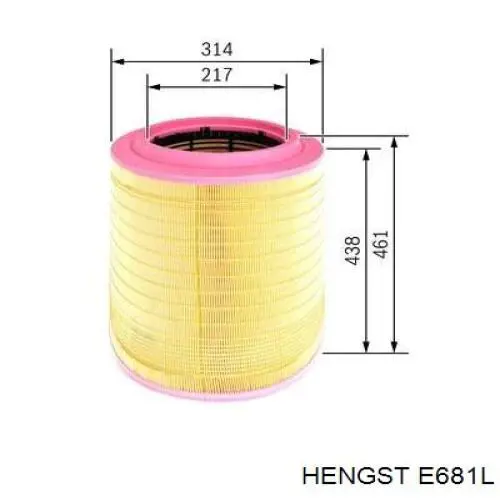 Елемент повітряного фільтра Hengst E681L ціна, від 61.10 USD
