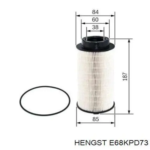Фільтр тонкого очищення палива Hengst E68KPD73 ціна, від 16.25 USD