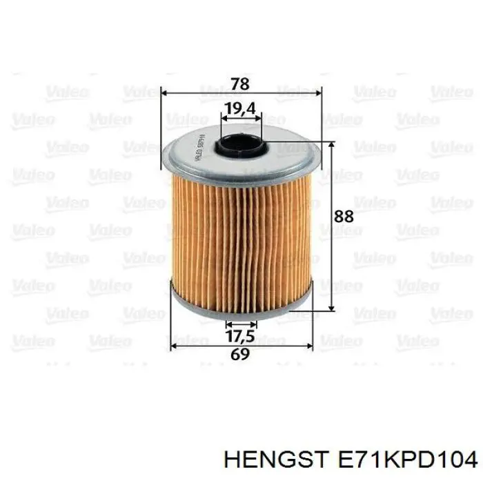 E71KPD104 Hengst фільтр паливний