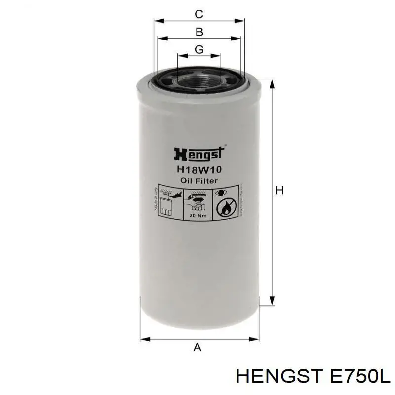 Повітряний фільтр E750L Hengst