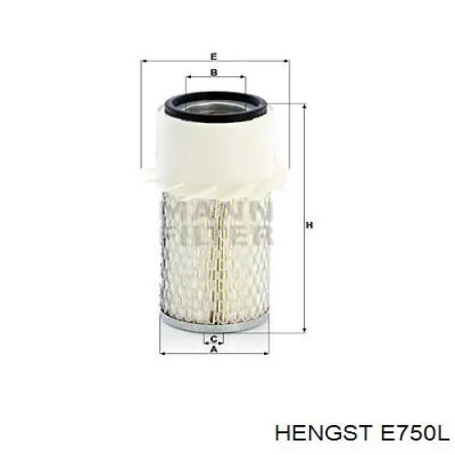 Елемент повітряного фільтра Hengst E750L ціна, від 13.42 USD