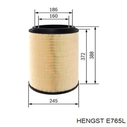 Фільтр повітряний Hengst E765L01