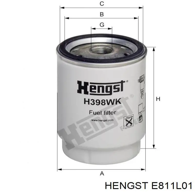 E811L01 Hengst Повітряний фільтр двигуна