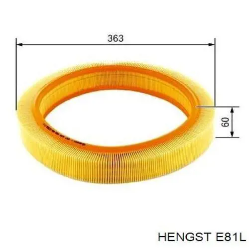 Повітряний фільтр E81L Hengst