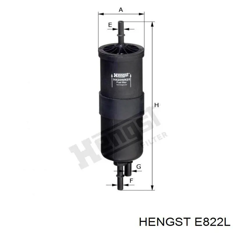 Повітряний фільтр E822L Hengst