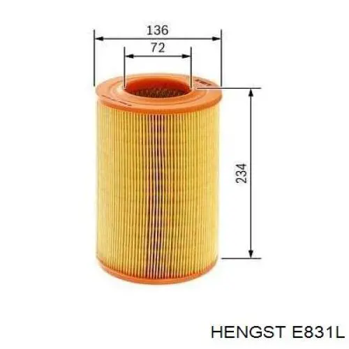 Фільтр повітряний Hengst E831L