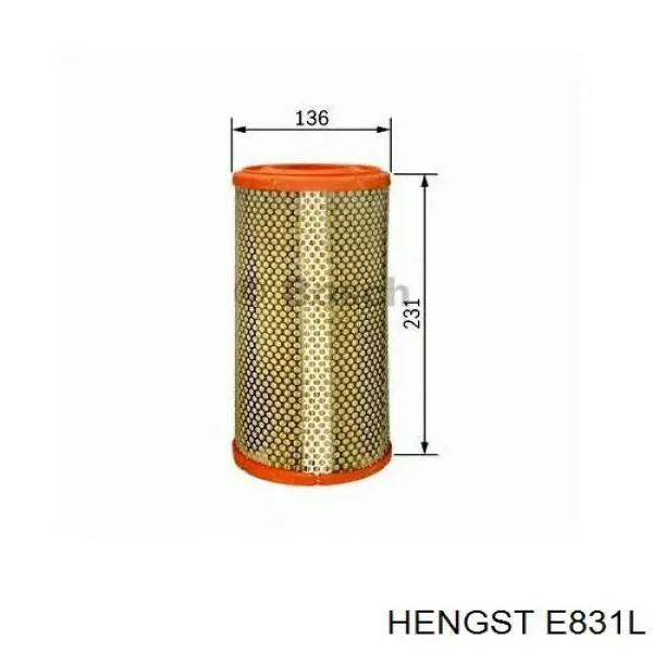 E831L Hengst Повітряний фільтр двигуна