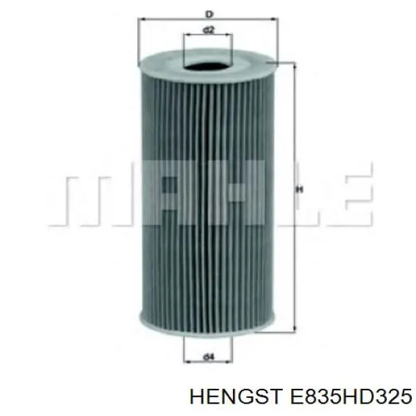 Масляний фільтр двигуна Hengst E835HD325 ціна, від 19.18 USD