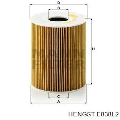 Фільтр повітряний Hengst E838L2
