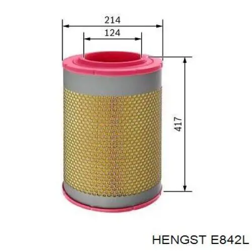 Елемент повітряного фільтра Hengst E842L ціна, від 35.84 USD