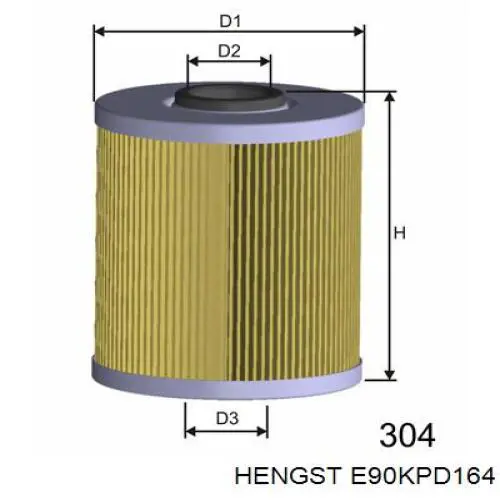 Паливний фільтр E90KPD164 Hengst