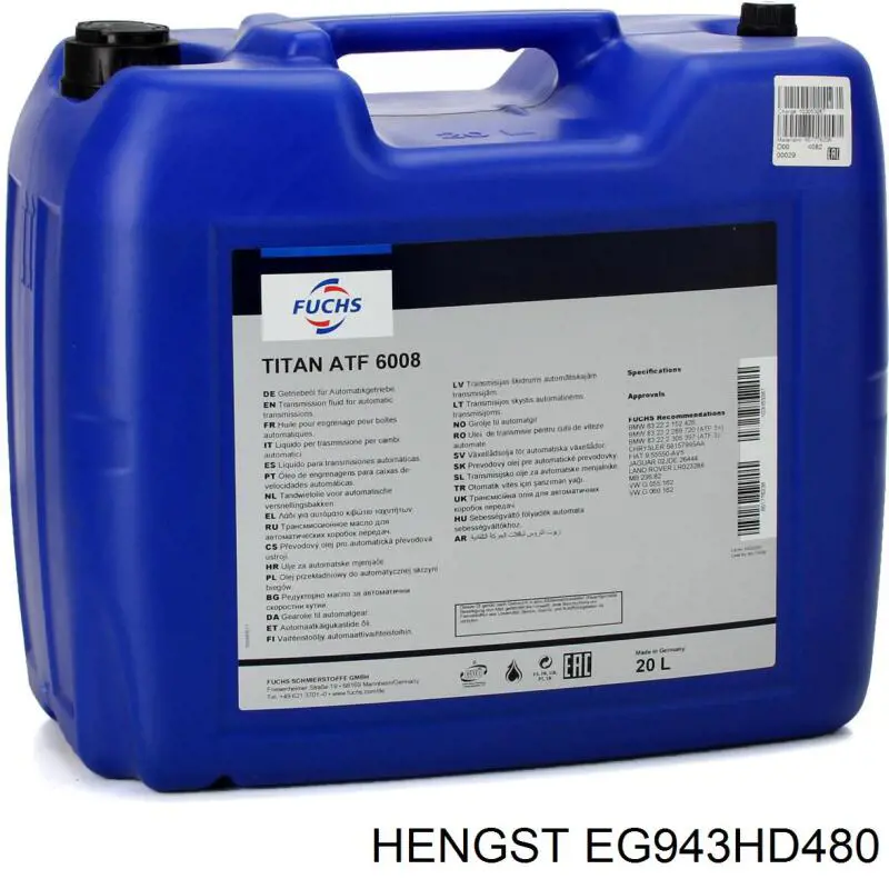 Фільтр коробки автомат Hengst EG943HD480 ціна, від 56.20 USD