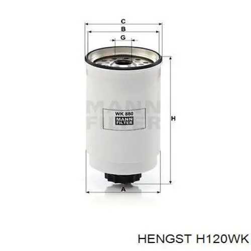 Фільтр паливний Hengst H120WK