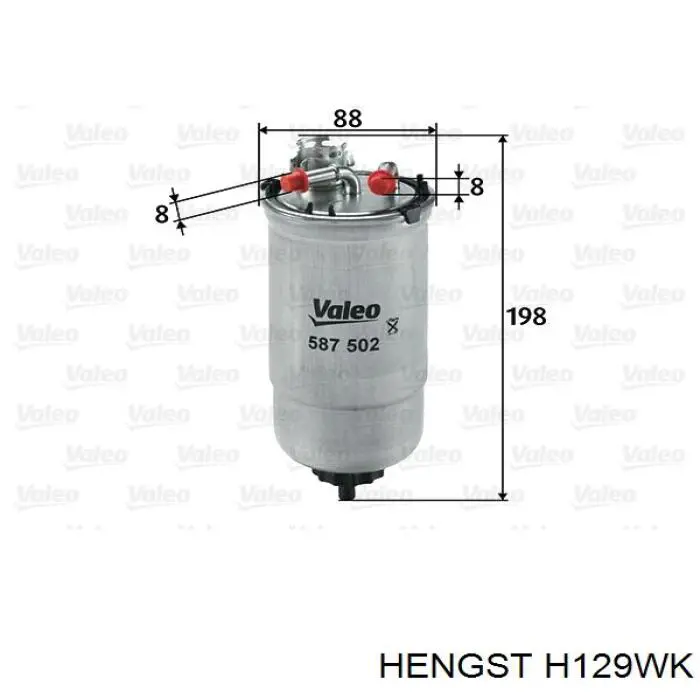 Паливний фільтр H129WK Hengst