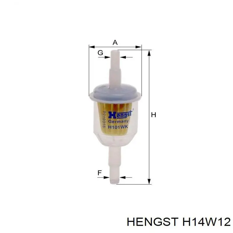 Масляний фільтр H14W12 Hengst