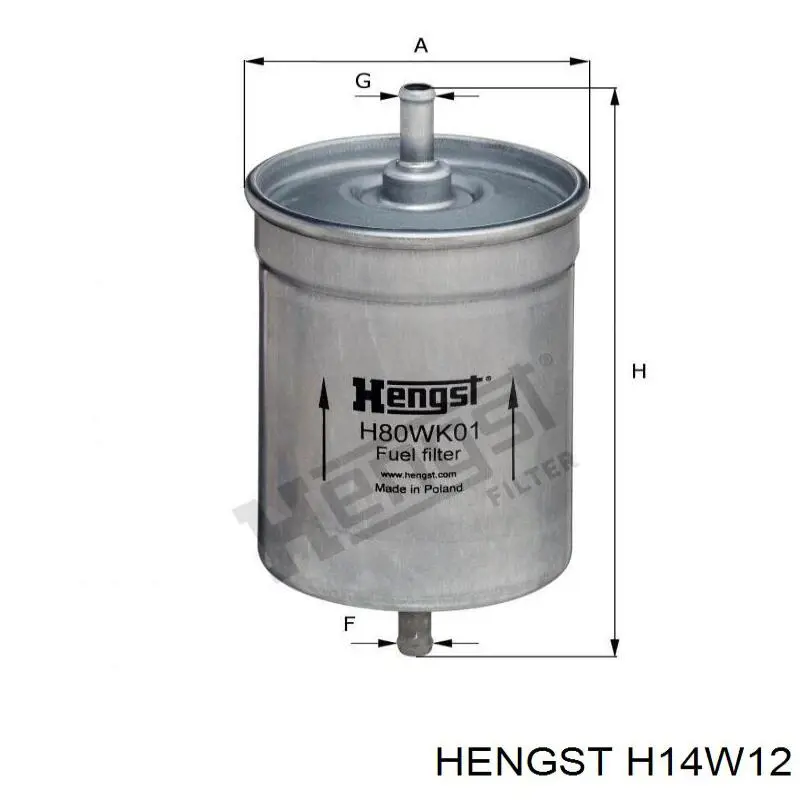 Фільтр масляний Hengst H14W12