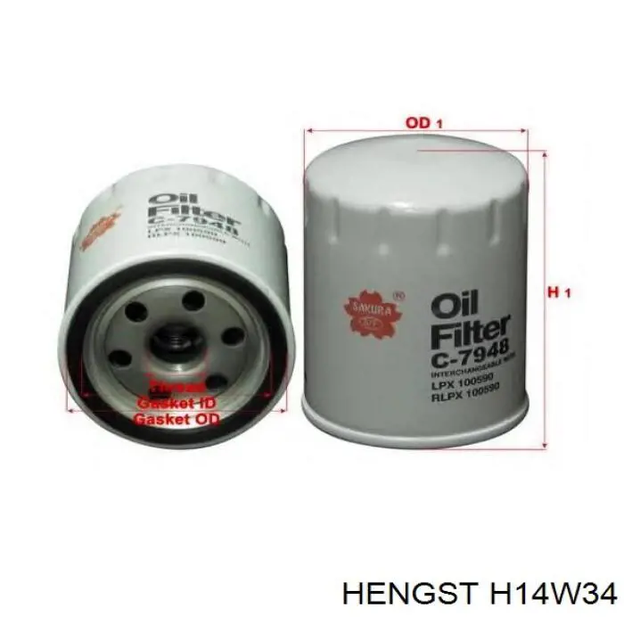 Фільтр масляний Hengst H14W34