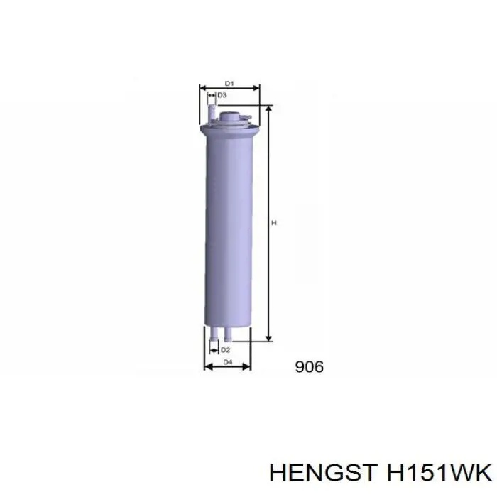 Паливний фільтр H151WK Hengst