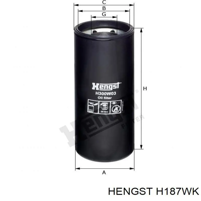 H187WK Hengst Фільтр палива