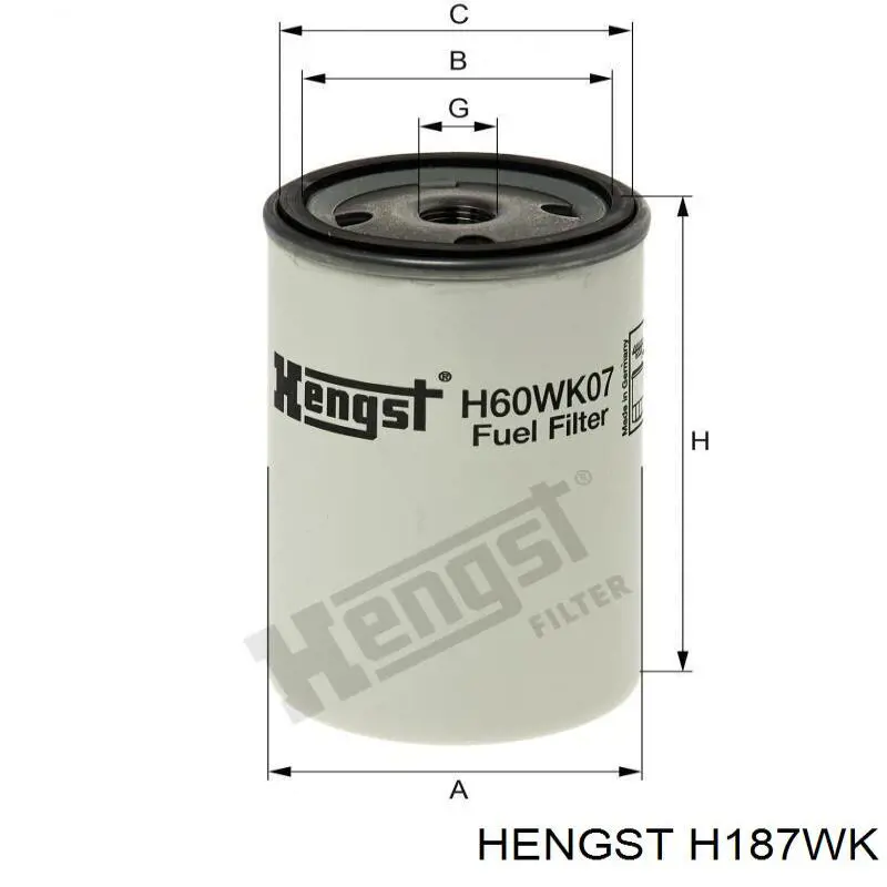 Паливний фільтр H187WK Hengst