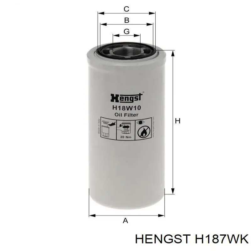Фільтр паливний Hengst H187WK