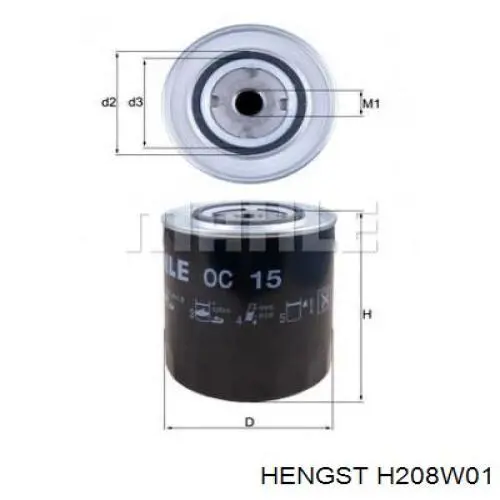 Купити H208W01 Hengst Фільтр очищення масла відцентровий