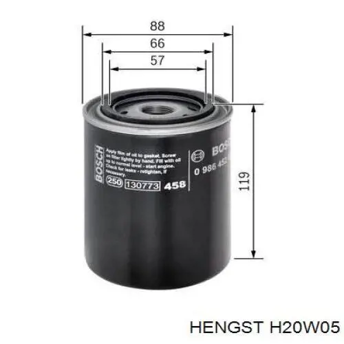 Фільтр масляний Hengst H20W05
