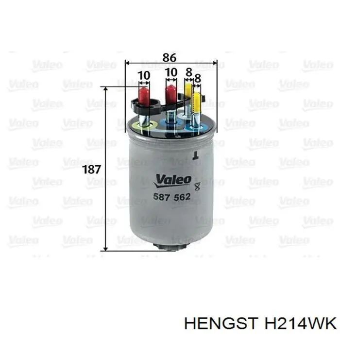 Паливний фільтр H214WK Hengst