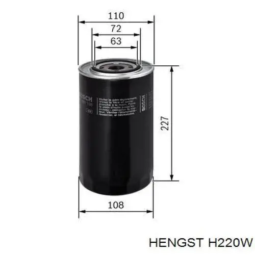 Фільтр масляний H220W Hengst