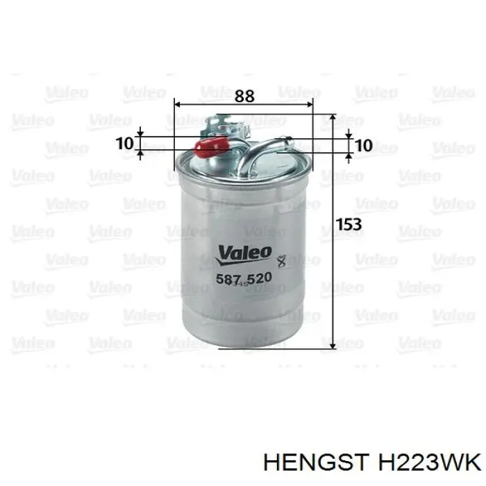 Паливний фільтр H223WK Hengst