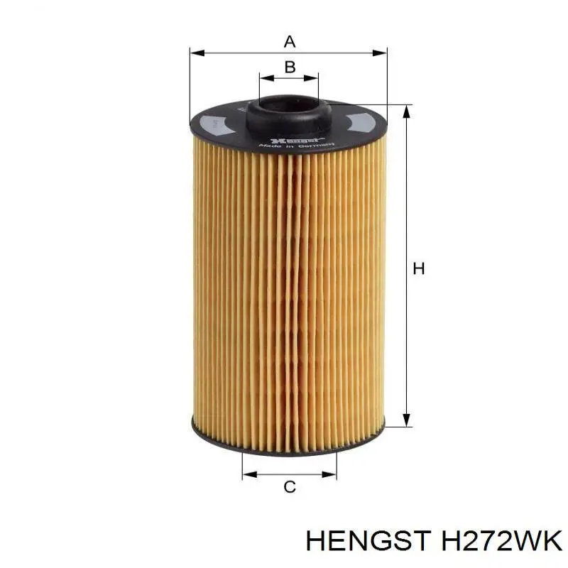 Паливний фільтр H272WK Hengst