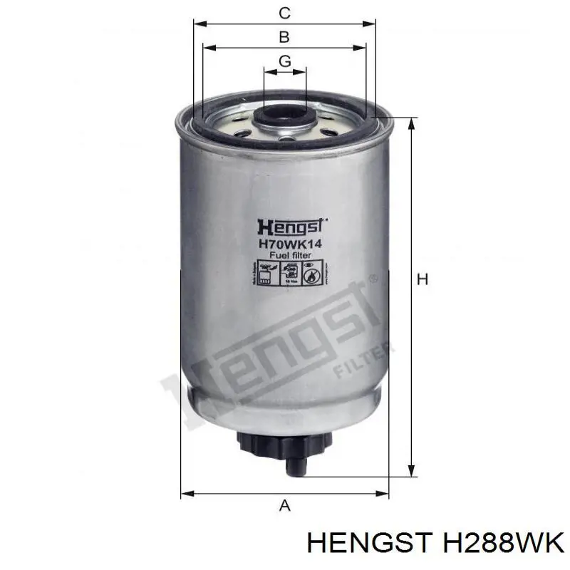 Паливний фільтр H288WK Hengst