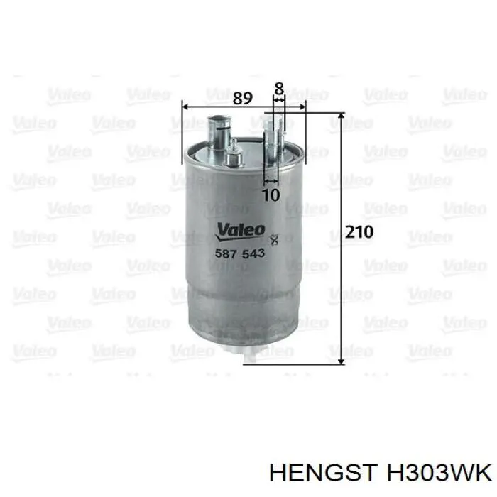 Паливний фільтр H303WK Hengst