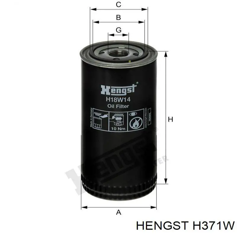 Масляний фільтр H371W Hengst