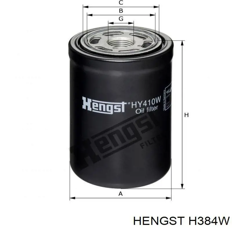 Масляний фільтр H384W Hengst