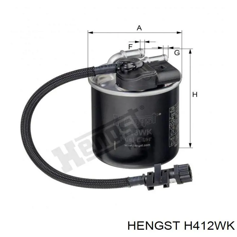 Паливний фільтр H412WK Hengst