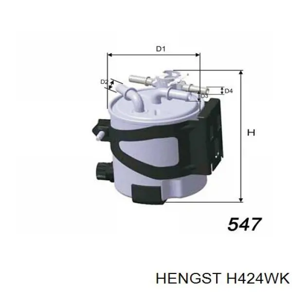 Паливний фільтр H424WK Hengst