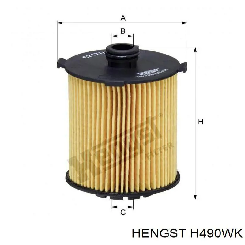 Паливний фільтр H490WK Hengst