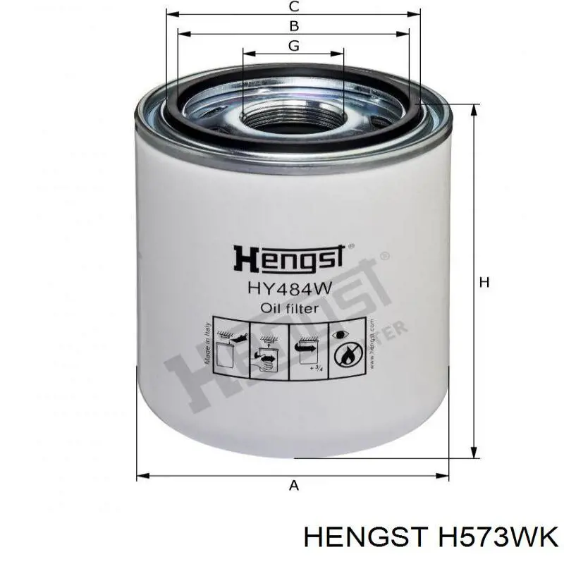 Паливний фільтр H573WK Hengst