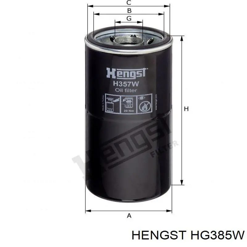 Фільтр гідравлічної системи Hengst HG385W