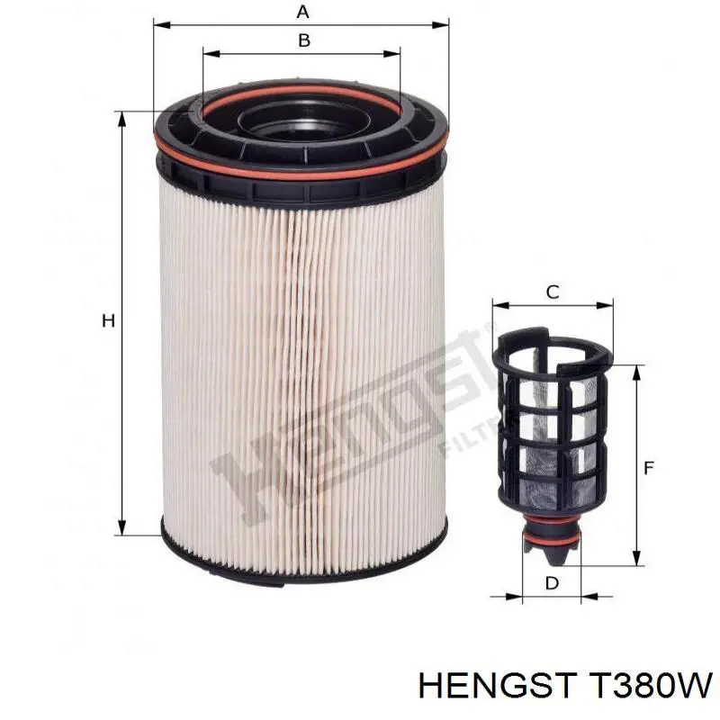 Купити T380W Hengst Фільтр осушувача повітря (вологомастиловідділювача) (TRUCK)
