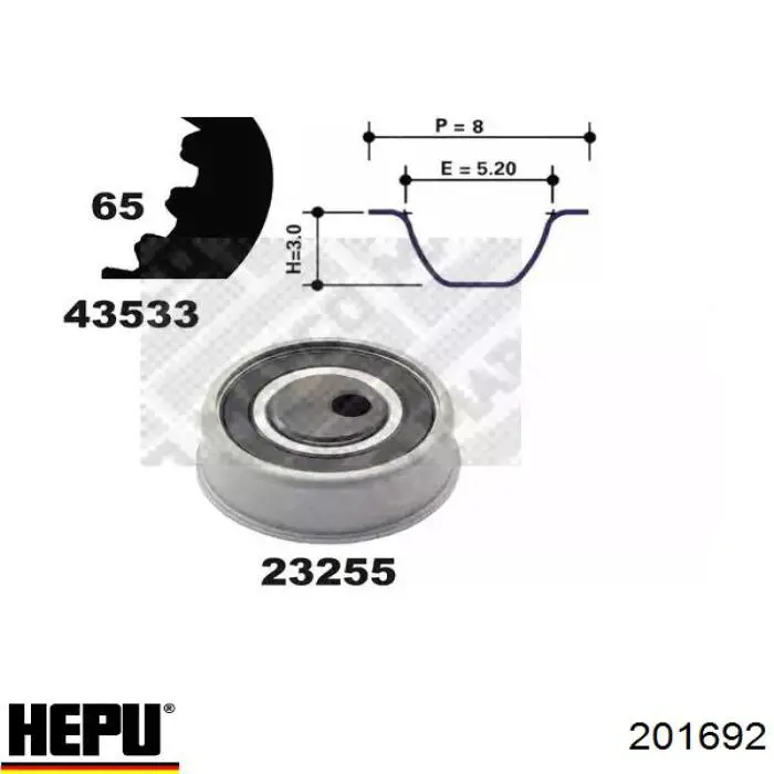 Комплект ГРМ 201692 Hepu