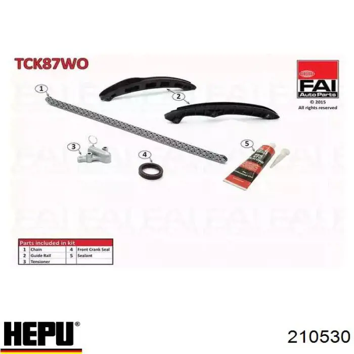 Комплект ланцюга ГРМ 210530 Hepu