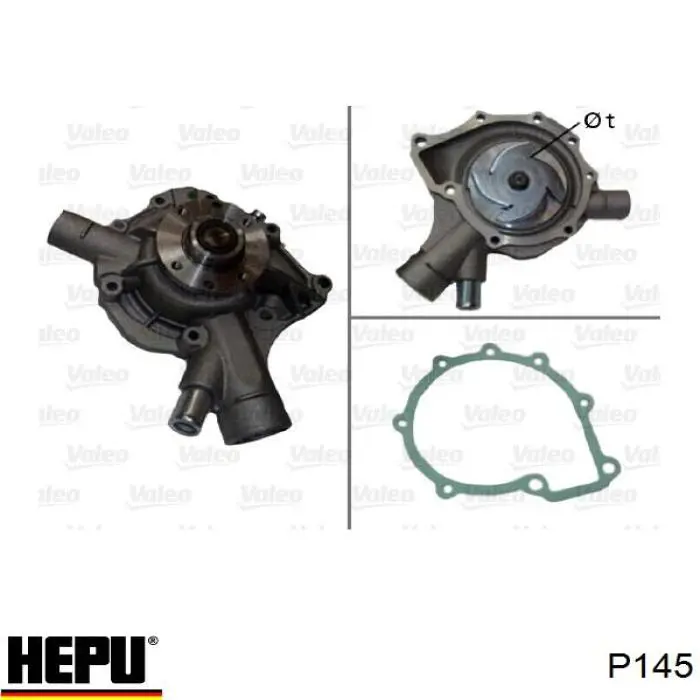 P145 Hepu помпа водяна, (насос охолодження)
